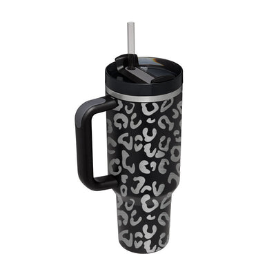 40 Oz Tumbler With Handle Straw Insulated, Stainless Steel Spill Proof Vacuum Coffee Cup Tumbler With Lid Tapered Mug Gifts Suitable For Car Gym Office Travel