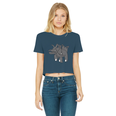 Tanktron Classic Women's Cropped Raw Edge T-Shirt