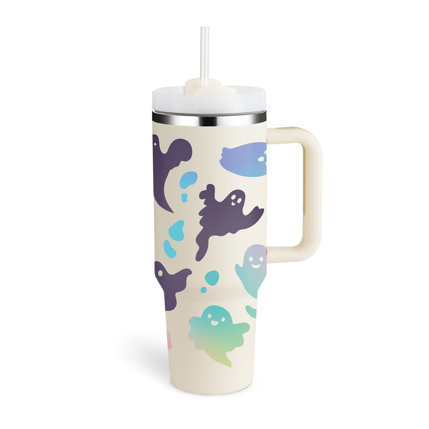 40 Oz Tumbler With Handle Straw Insulated, Stainless Steel Spill Proof Vacuum Coffee Cup Tumbler With Lid Tapered Mug Gifts Suitable For Car Gym Office Travel