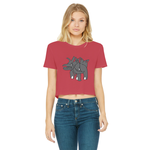 Tanktron Classic Women's Cropped Raw Edge T-Shirt