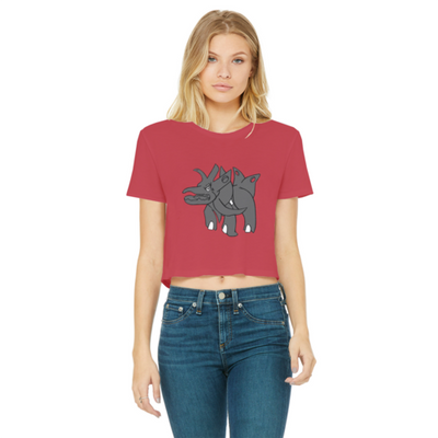 Tanktron Classic Women's Cropped Raw Edge T-Shirt