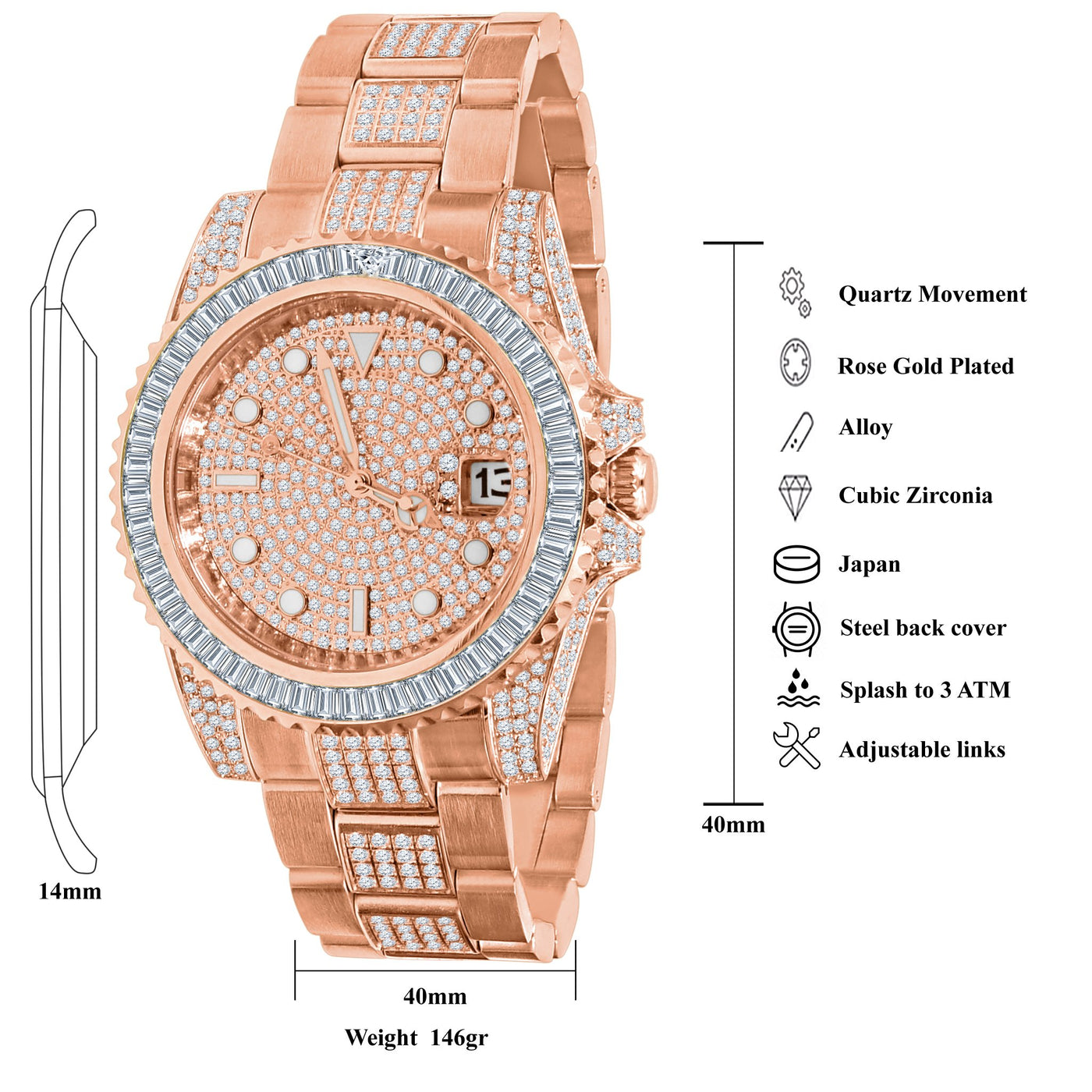 HURRICANE STAINLESS STEEL WATCH | 530385