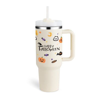 40 Oz Tumbler With Handle Straw Insulated, Stainless Steel Spill Proof Vacuum Coffee Cup Tumbler With Lid Tapered Mug Gifts Suitable For Car Gym Office Travel