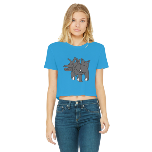 Tanktron Classic Women's Cropped Raw Edge T-Shirt