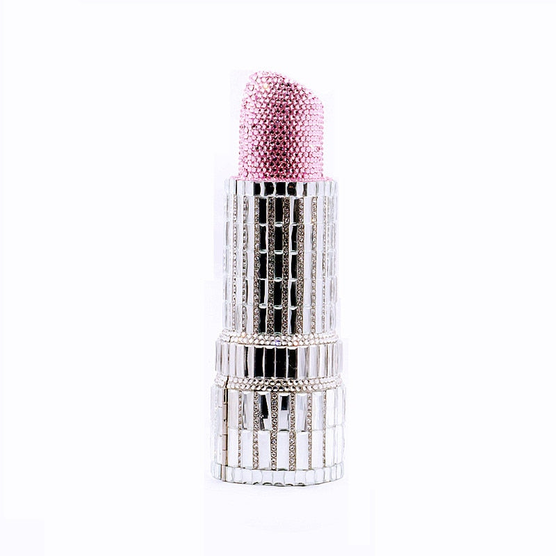 New Fashon Novelty Lipstick Clutch Wallet for Women Crystal Evening