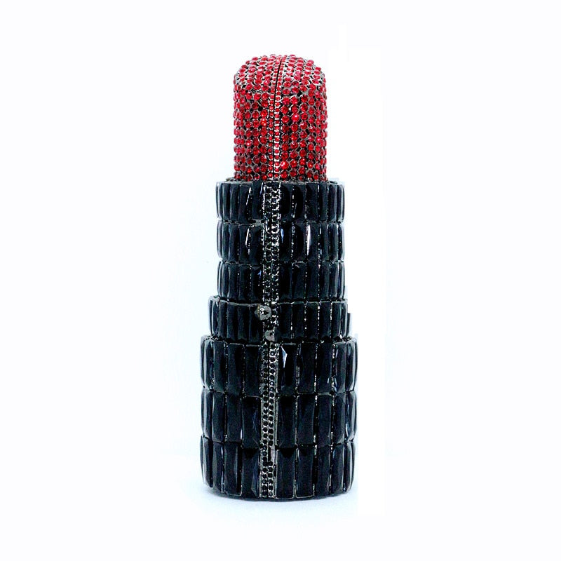 New Fashon Novelty Lipstick Clutch Wallet for Women Crystal Evening