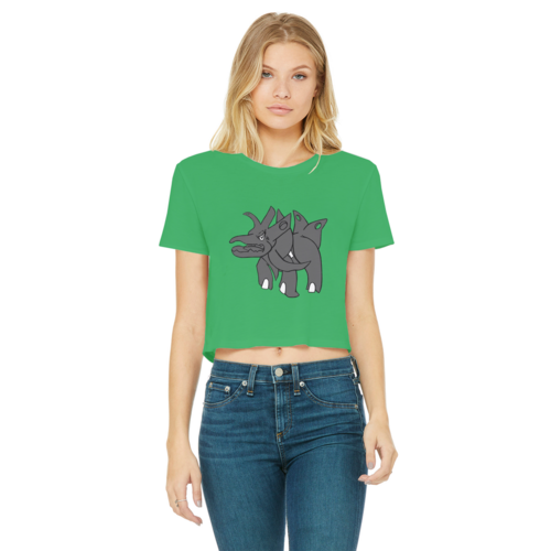 Tanktron Classic Women's Cropped Raw Edge T-Shirt