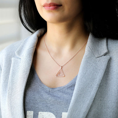 Handmade Sterling Silver Rose Gold Plated Origami Pendant
