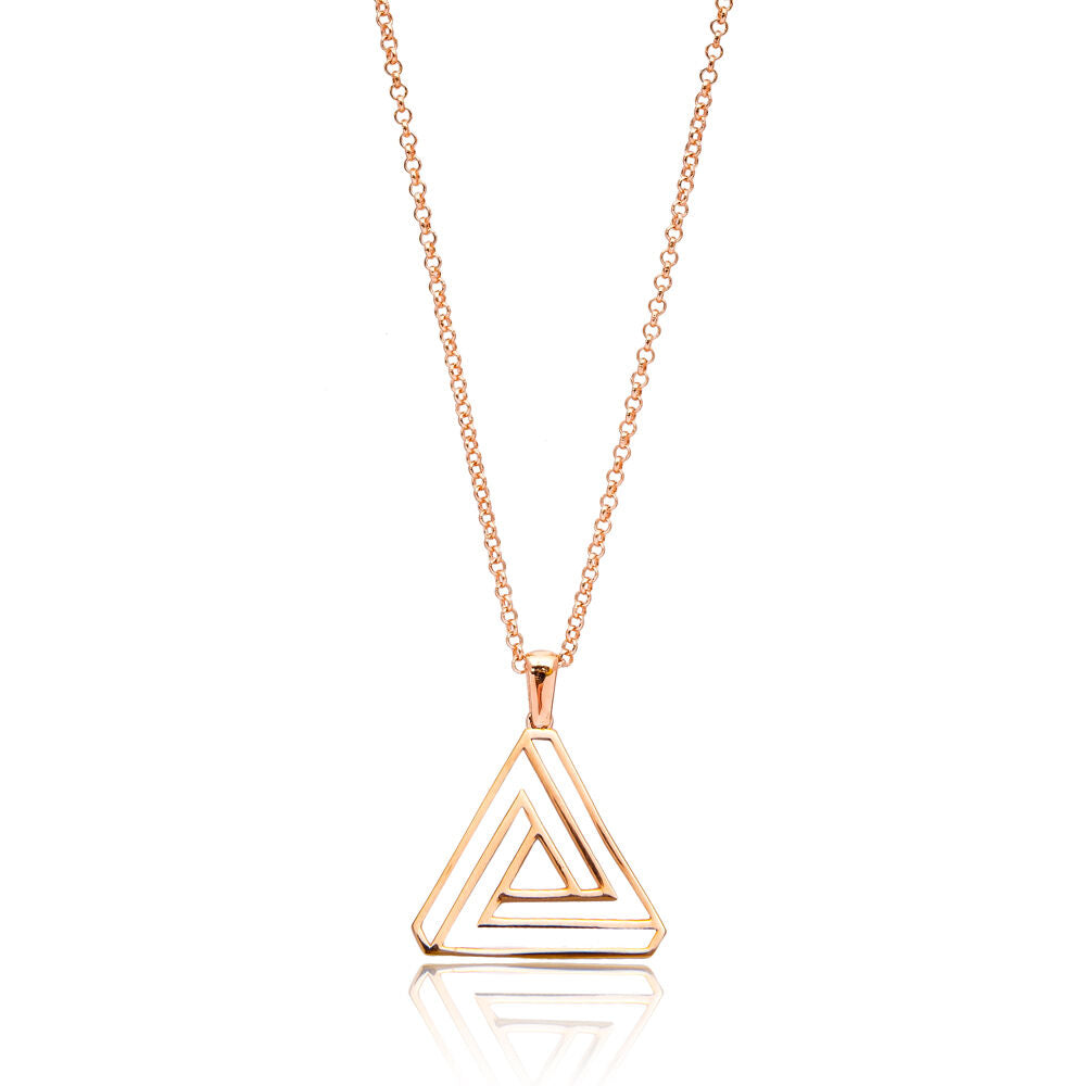 Handmade Sterling Silver Rose Gold Plated Origami Pendant